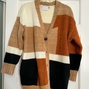 Color block cardigan